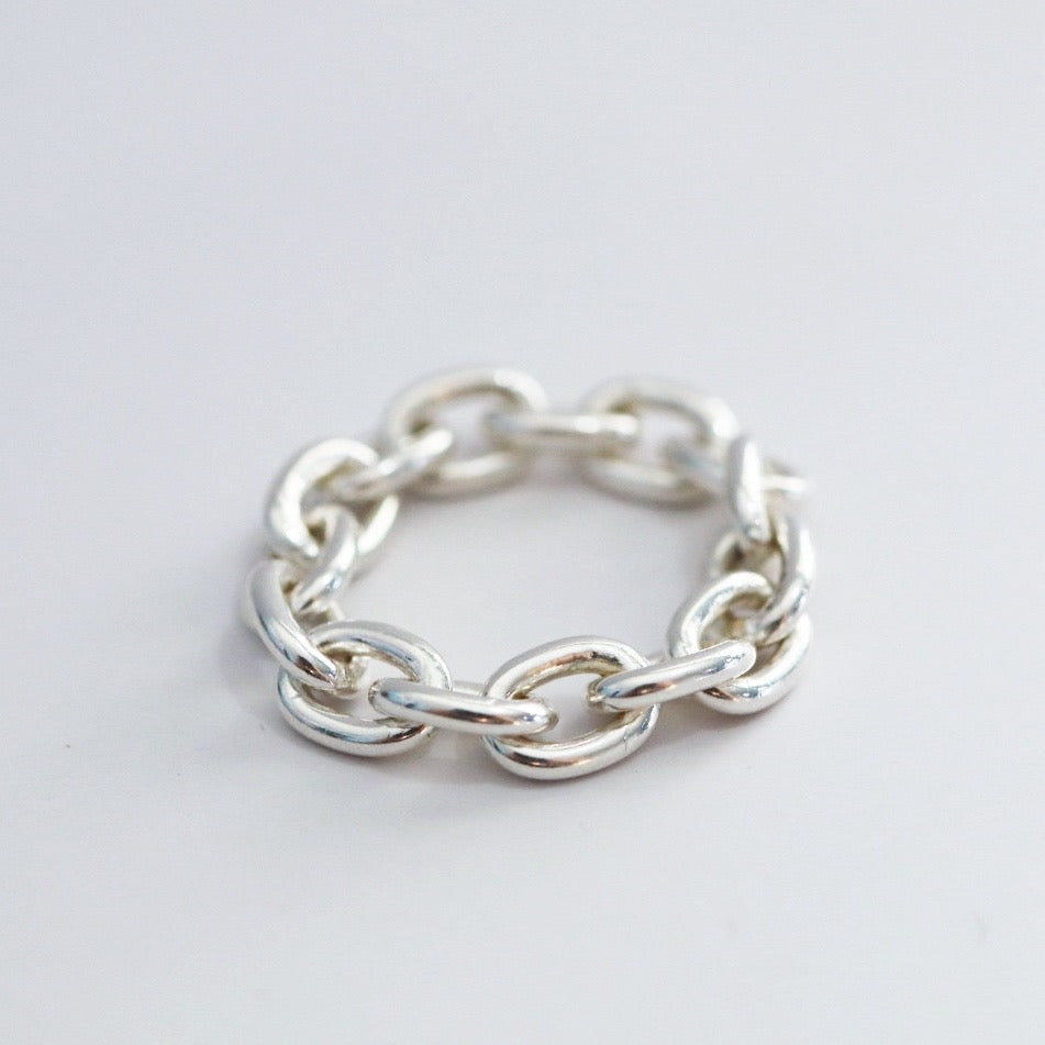 Thick Link Chain Ring in Sterling Silver | Metrix Jewelry