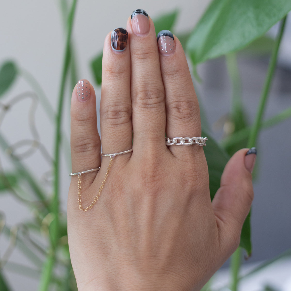 Thick Link Chain Ring in Sterling Silver | Metrix Jewelry