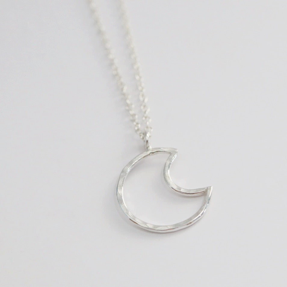 Open Moon Necklace in Sterling Silver / Ready to Ship