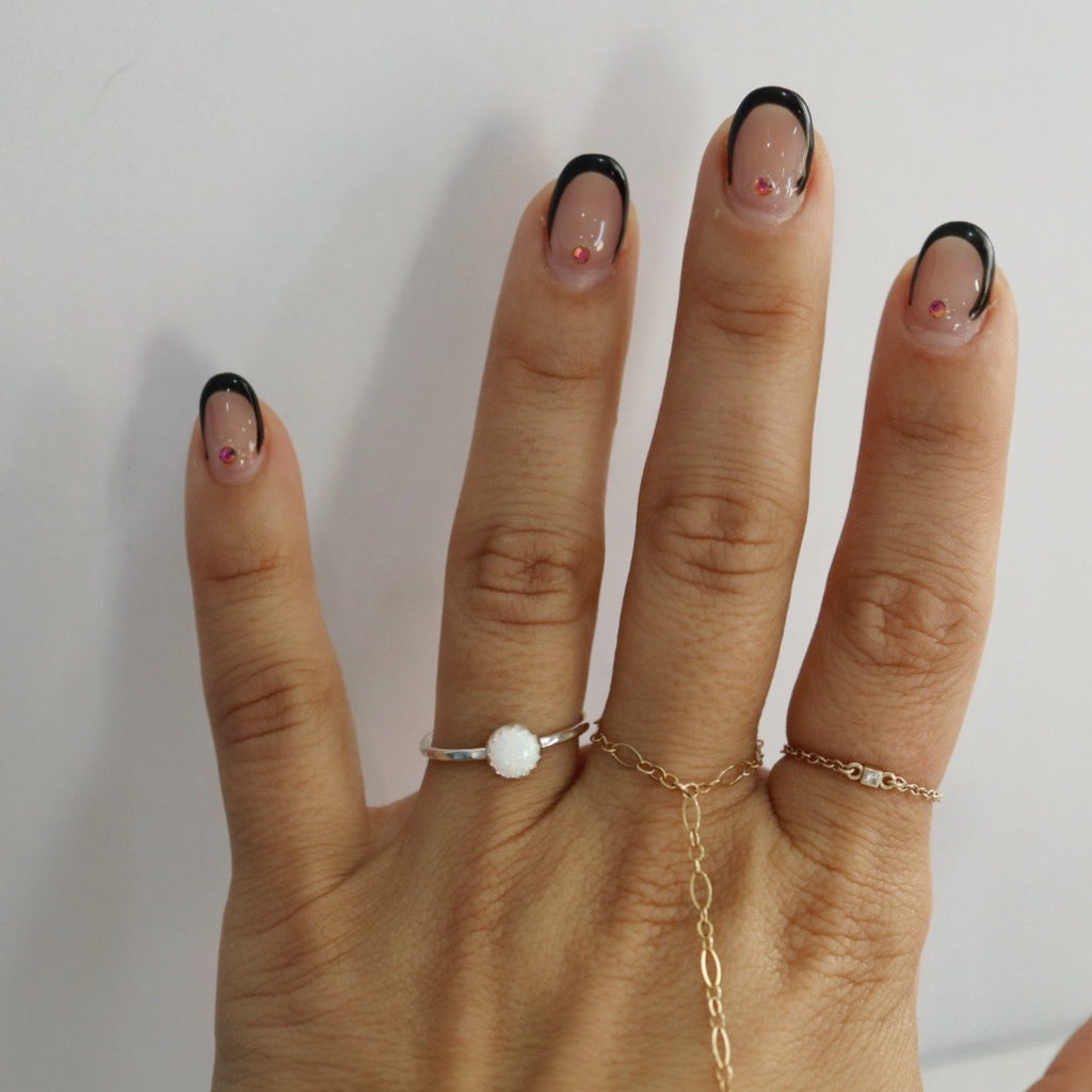 Opal Gemstone Stacking Ring in Sterling Silver