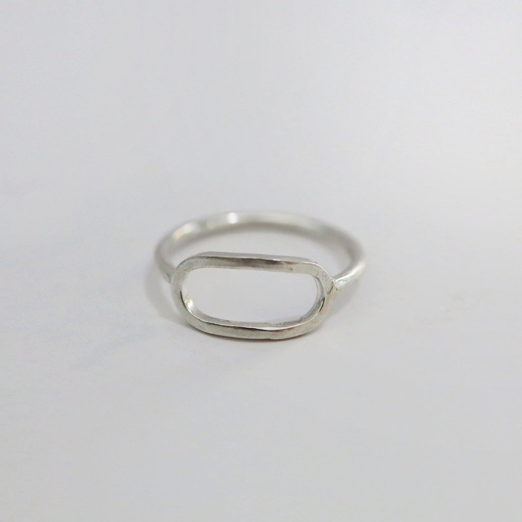 Large link stacking ring in sterling silver