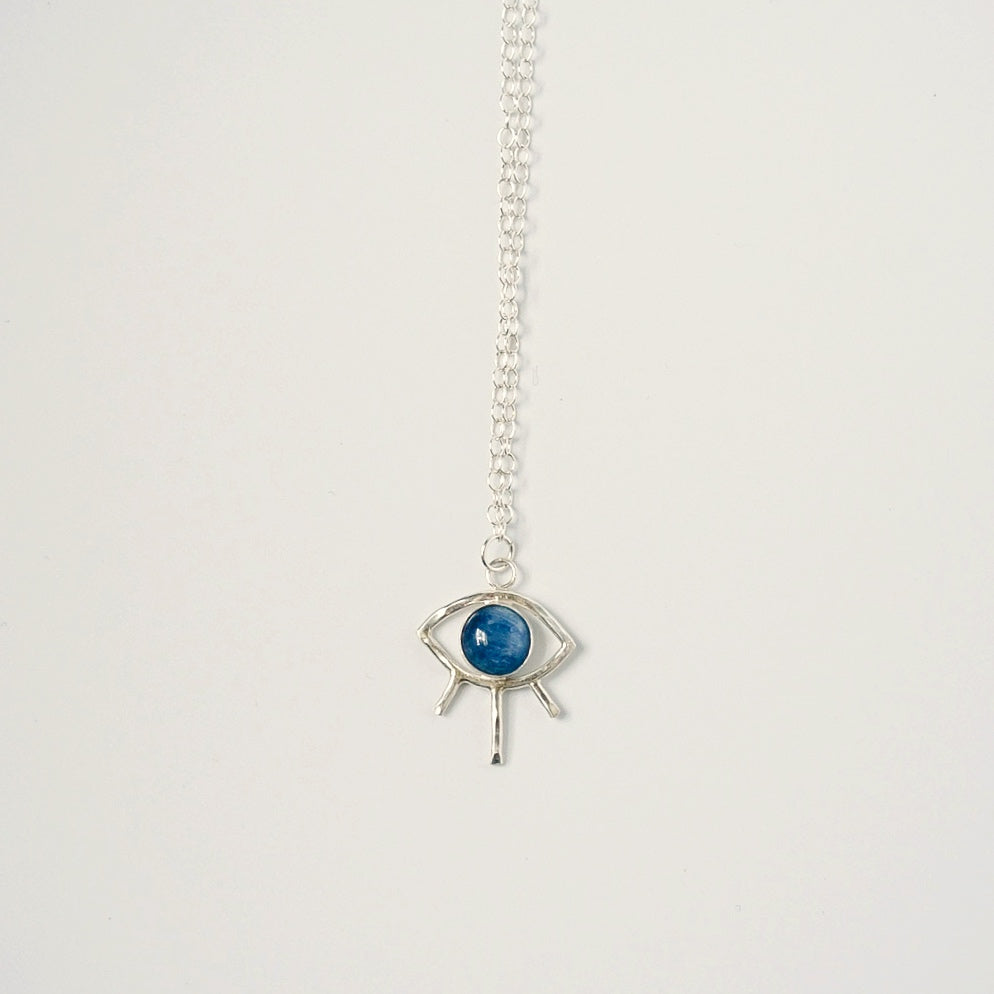 Gemstone Evil Eye Necklace in Sterling Silver - Choose Your Gemstone