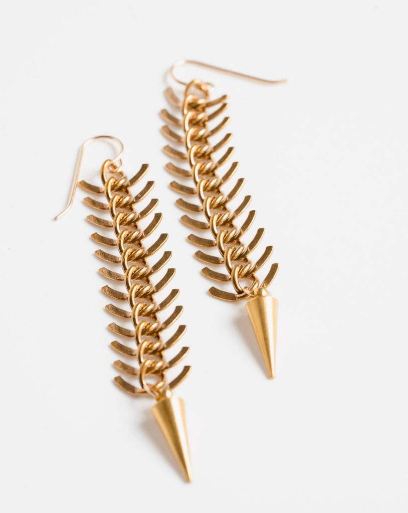 fishbone spike earrings - metrix jewelry 