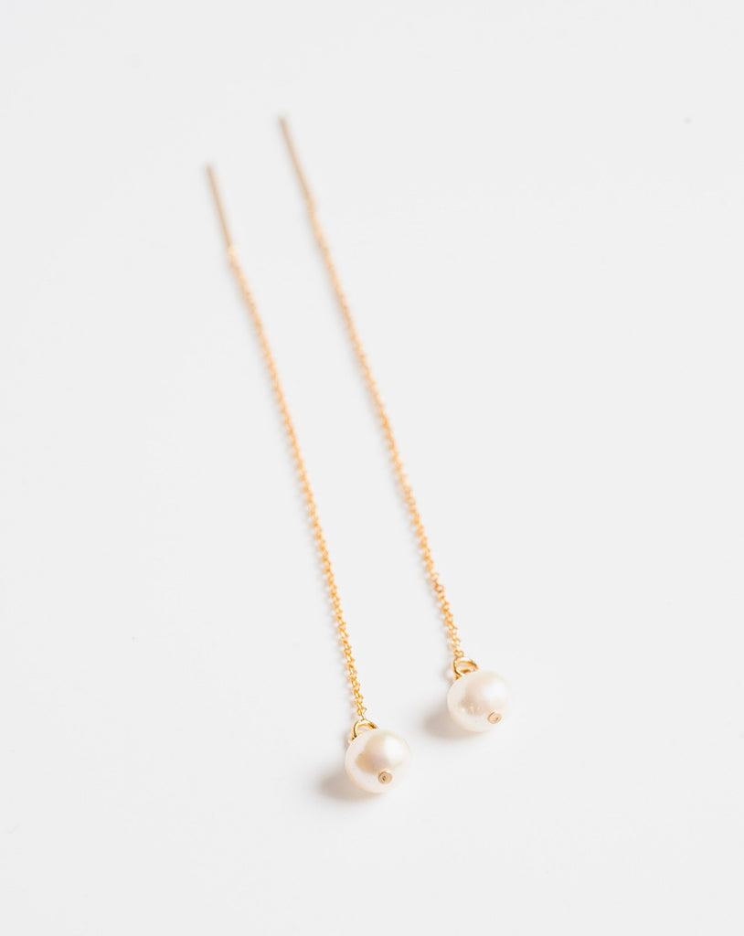 metrix jewelry pearl threader earrings