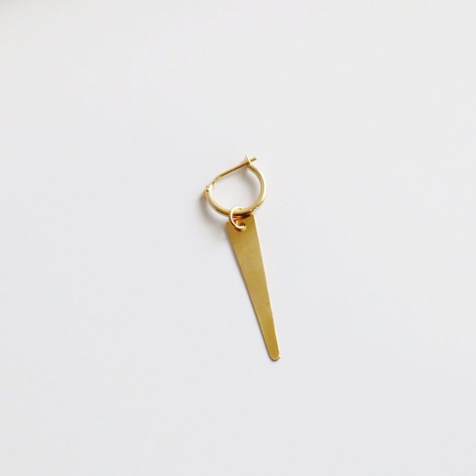 Gold spike hoop earring