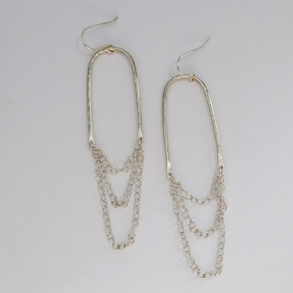 Cascading Chain Drop Earrings - Choose Your Metal / ready to ship in Sterling SIlver