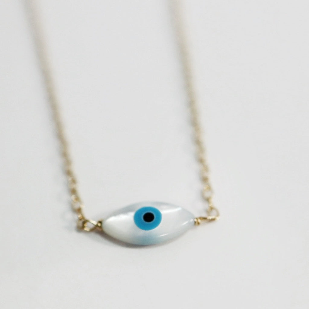 Evil Eye Necklace in 14 Karat Gold Fill / Ready to Ship