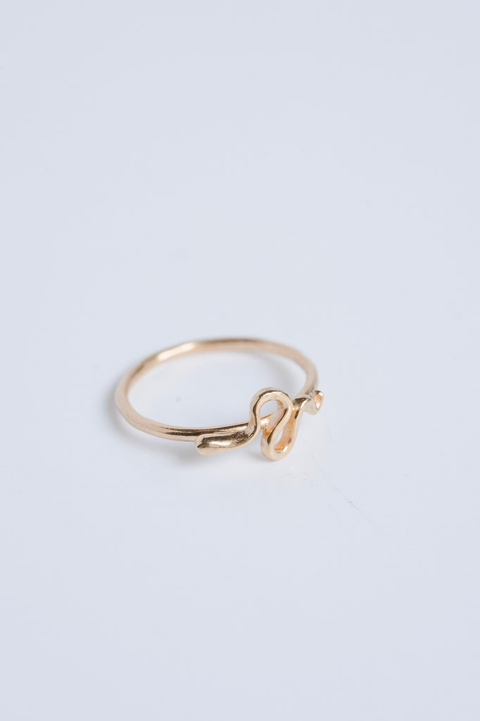 Gold Snake Stacking Ring in 14 Karat Yellow Gold / Ready to Ship / Size 5