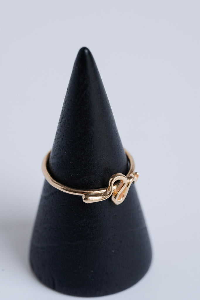 Gold Snake Stacking Ring in 14 Karat Yellow Gold / Ready to Ship / Size 5