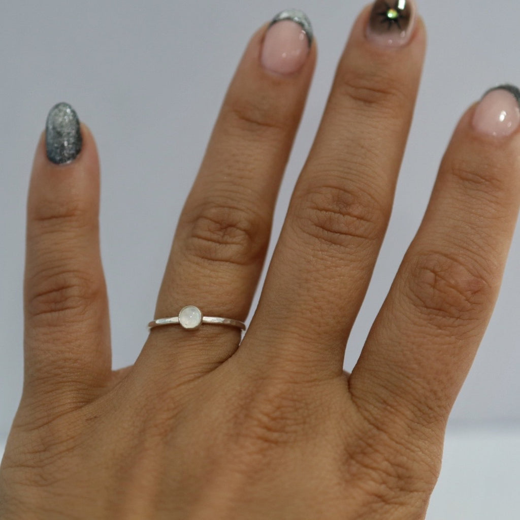 Moonstone Stacking Ring in Sterling Silver