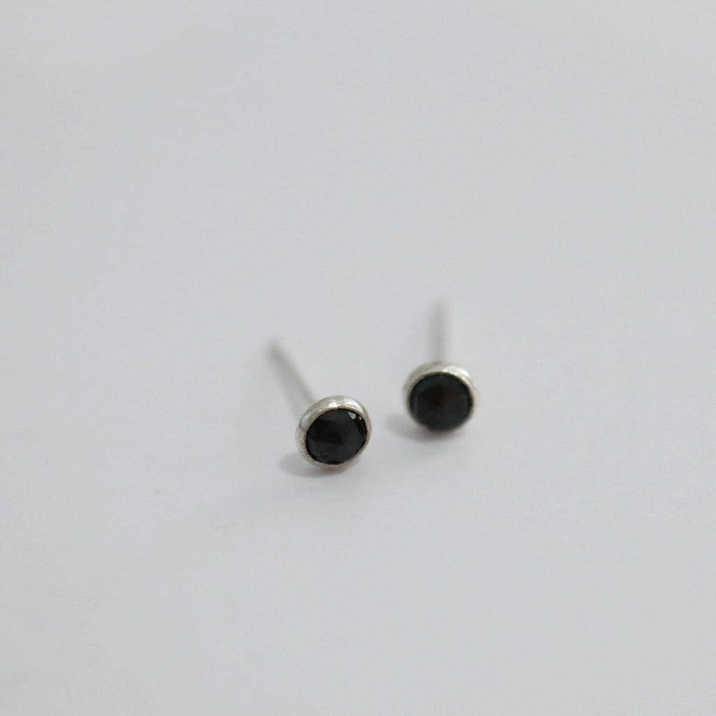 Gemstone stud earrings in sterling silver