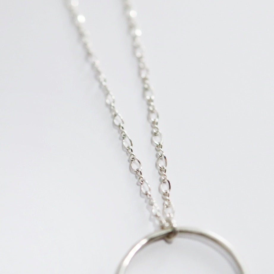 Moonstone Eye Necklace in Sterling Silver / ready to ship