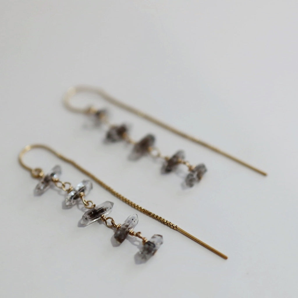 Quartz Gemstone Drop Earrings in 14 Karat Gold Fill / READY TO SHIP