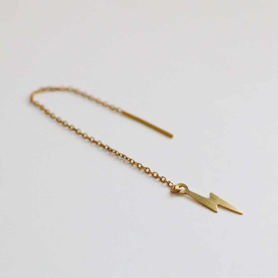 Single earring - lightning bolt threader earring