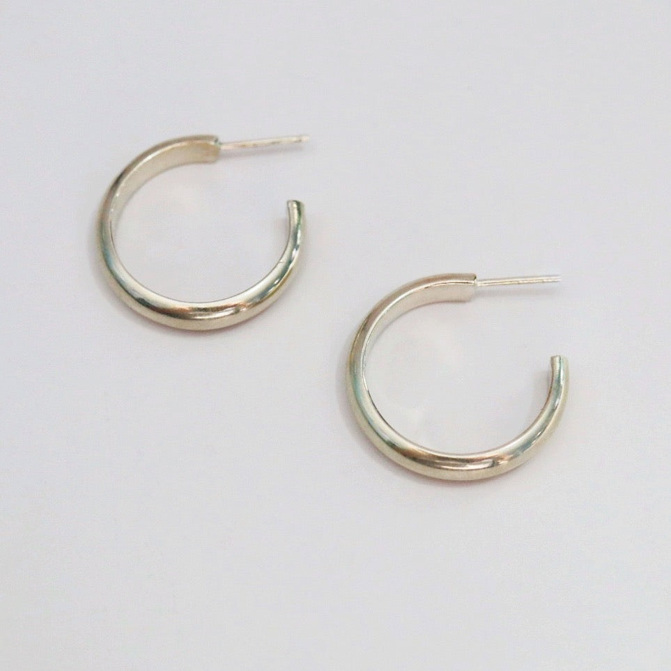 Sterling Silver Chunky Hoop Earrings / ready to ship