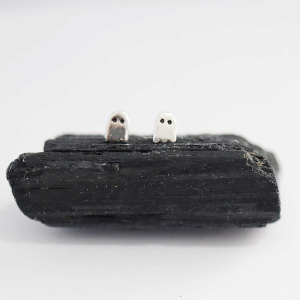 Sterling Silver Ghost Stud Earrings / ready to ship