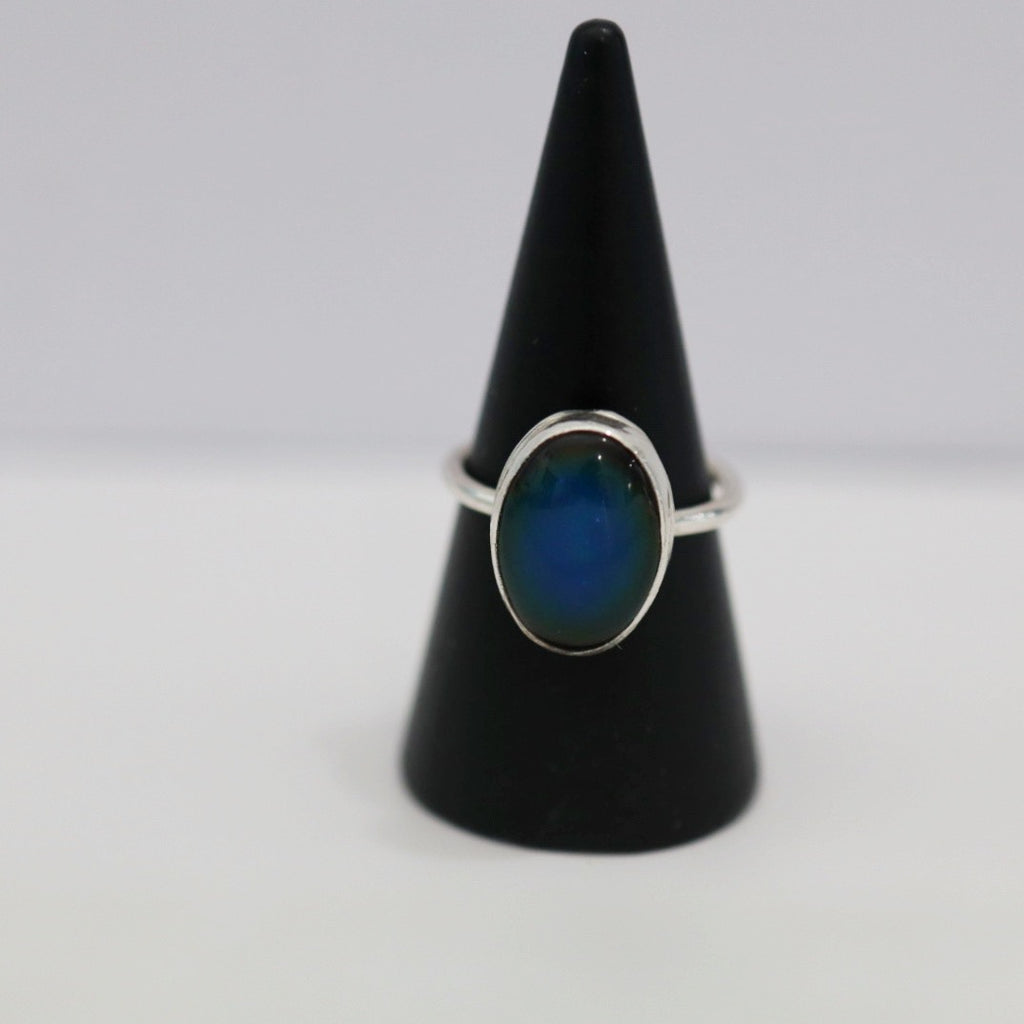 Mood ring in sterling silver