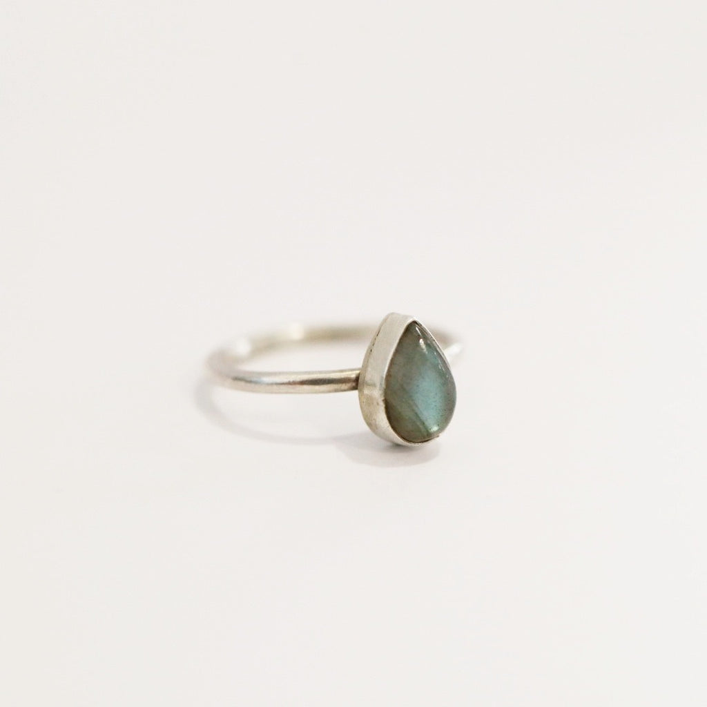 Labradorite Gemstone Stacking Ring in Sterling Silver / Ready to Ship size 7.5