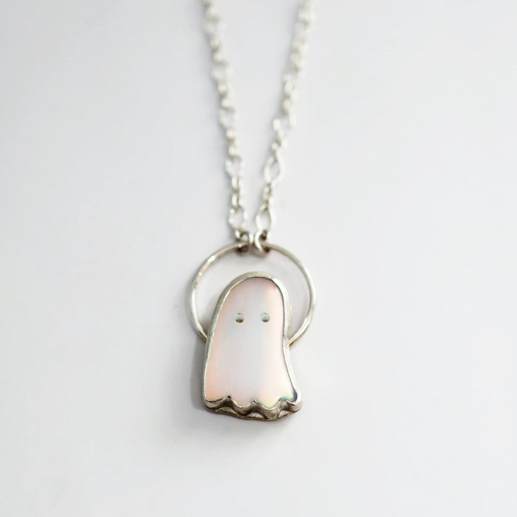 Ghost Aurora Opal Necklace in Sterling Silver / Ready to Ship