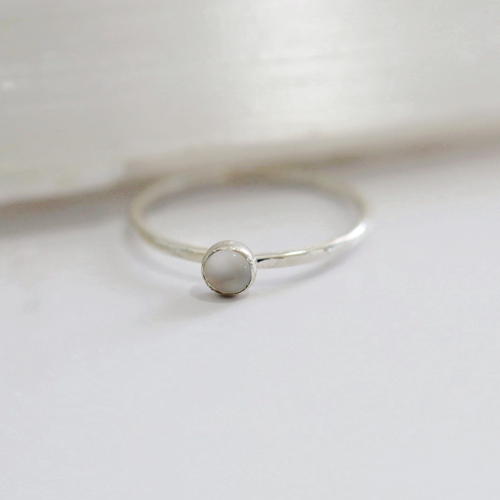 Moonstone stacking ring in sterling silver