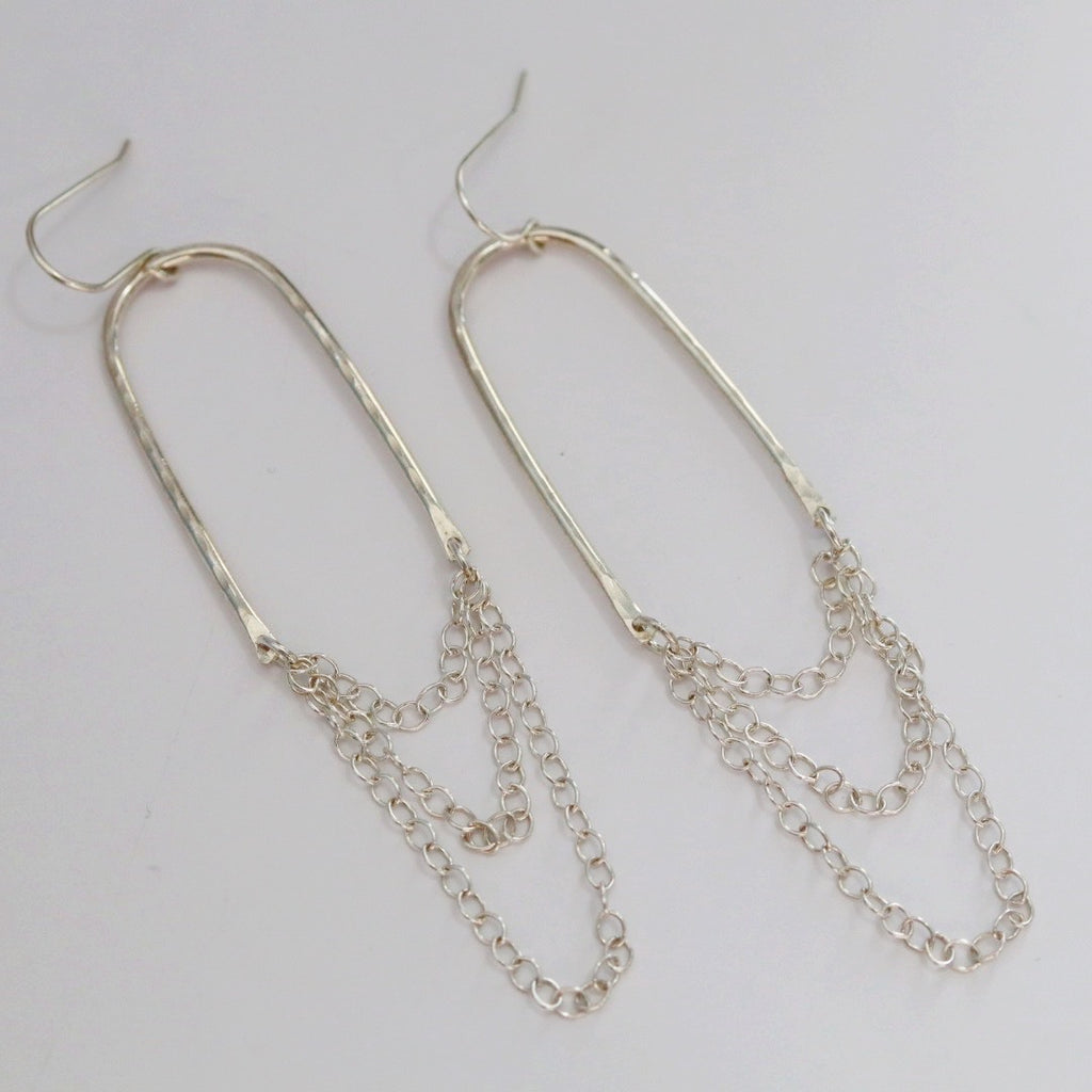 Cascading Chain Drop Earrings - Choose Your Metal / ready to ship in Sterling SIlver