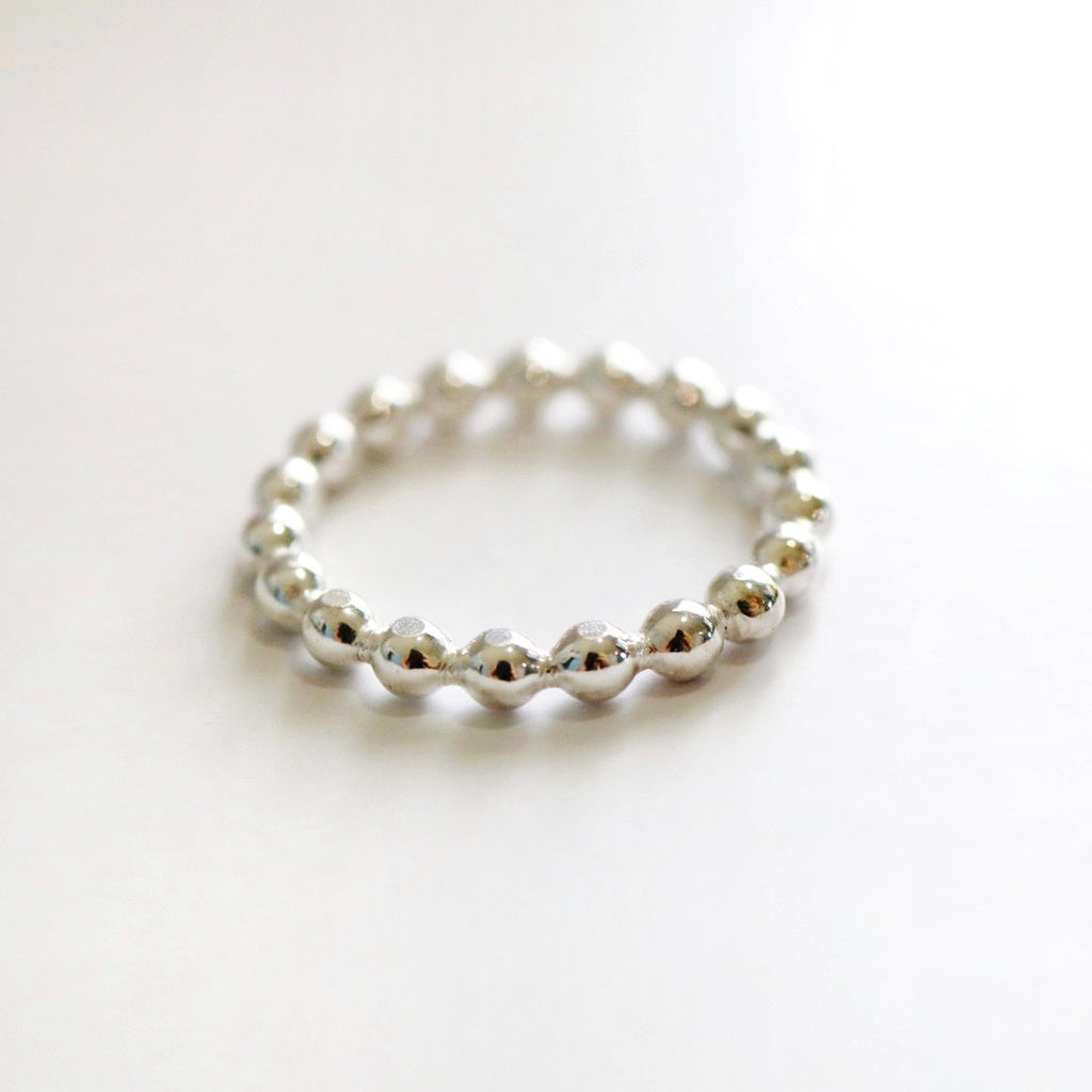 Largest Ball Stacking Ring in Sterling Silver