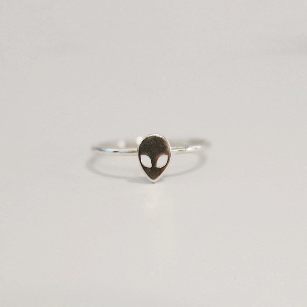 Alien stacking ring in sterling silver