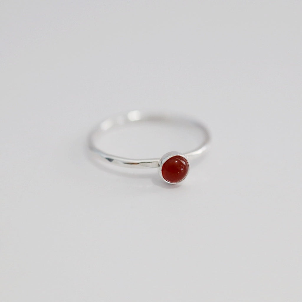 Carnelian Gemstone Stacking Ring in Sterling Silver
