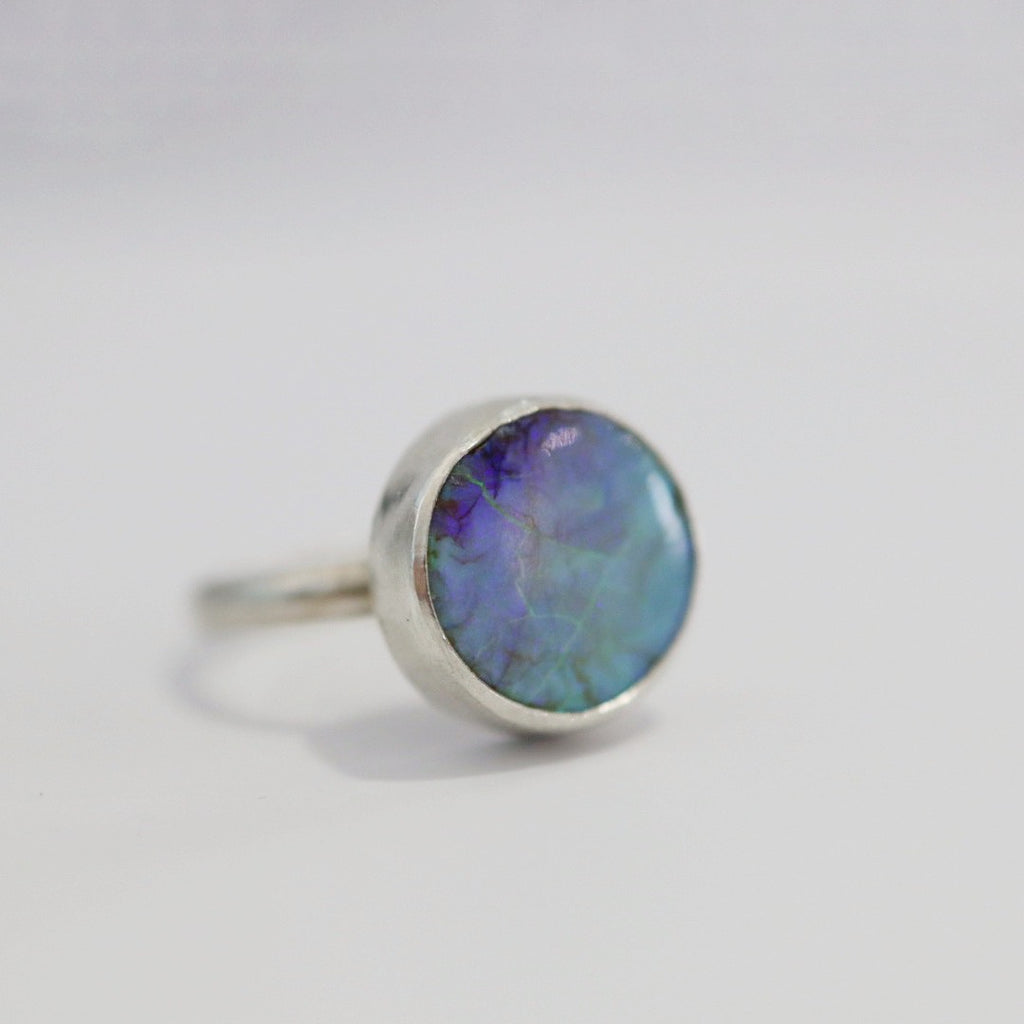 Opal Gemstone ring in sterling silver