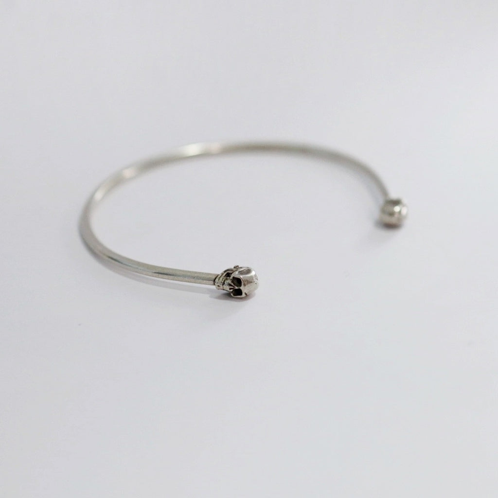 Petite Skull Cuff Bracelet in Sterling Silver