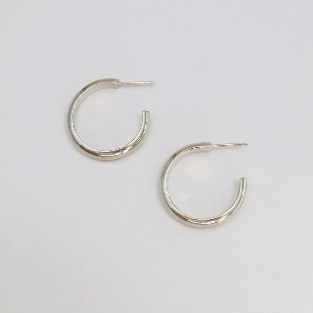 Sterling Silver Chunky Hoop Earrings / ready to ship