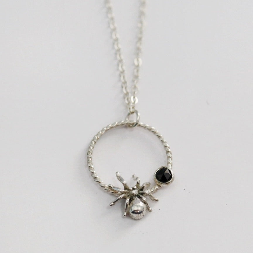 Spider necklace in sterling silver
