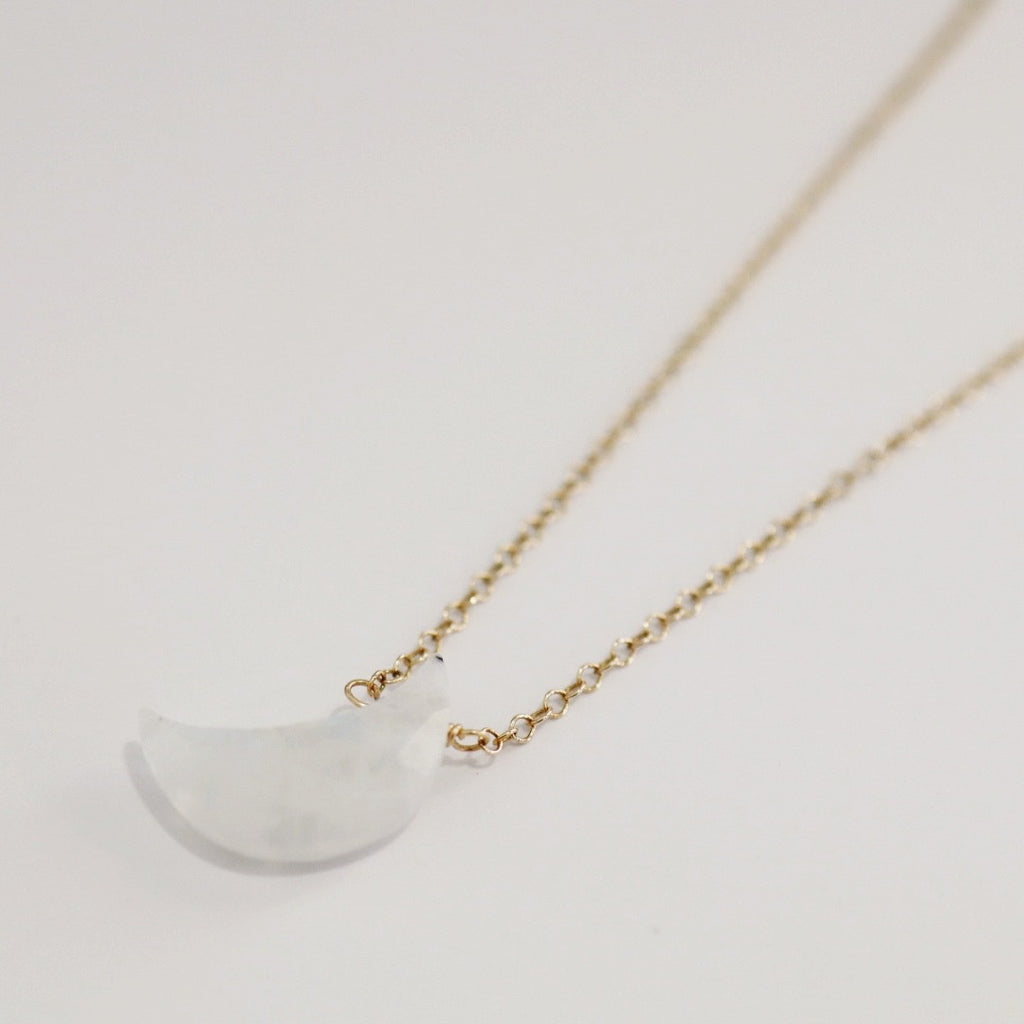 Moonstone Moon Gemstone Necklace - Choose Your Metal / ready to ship