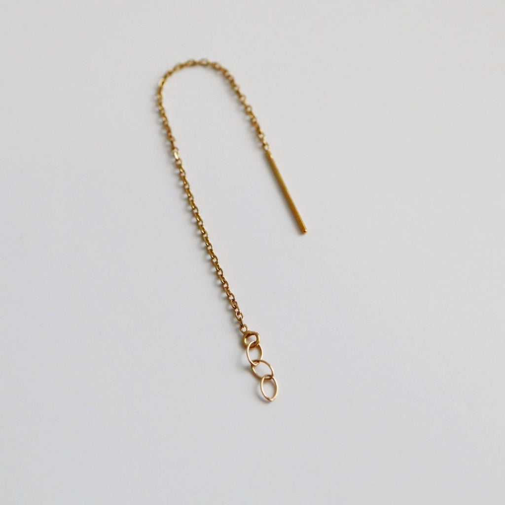 Gold chain drop  threader earring