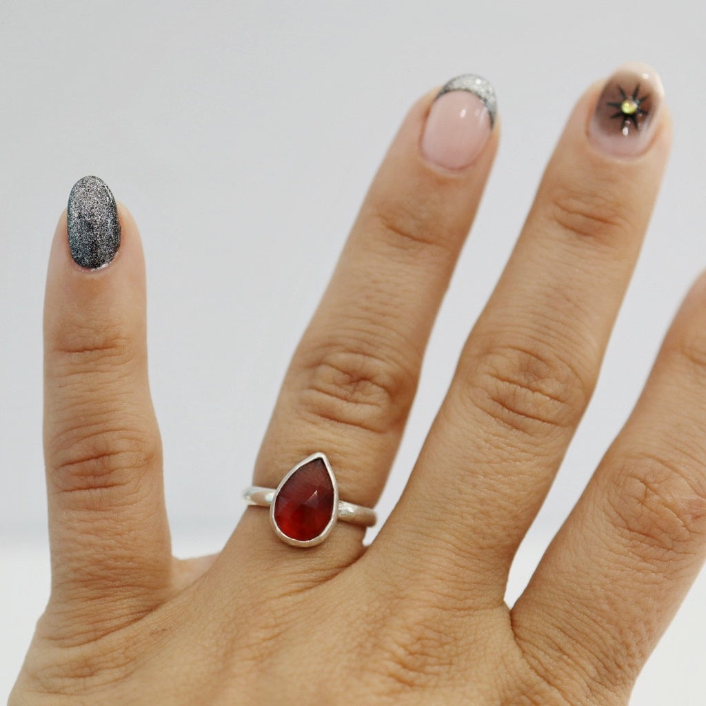 Garnet Gemstone Ring / Ready to Ship Size 6.25