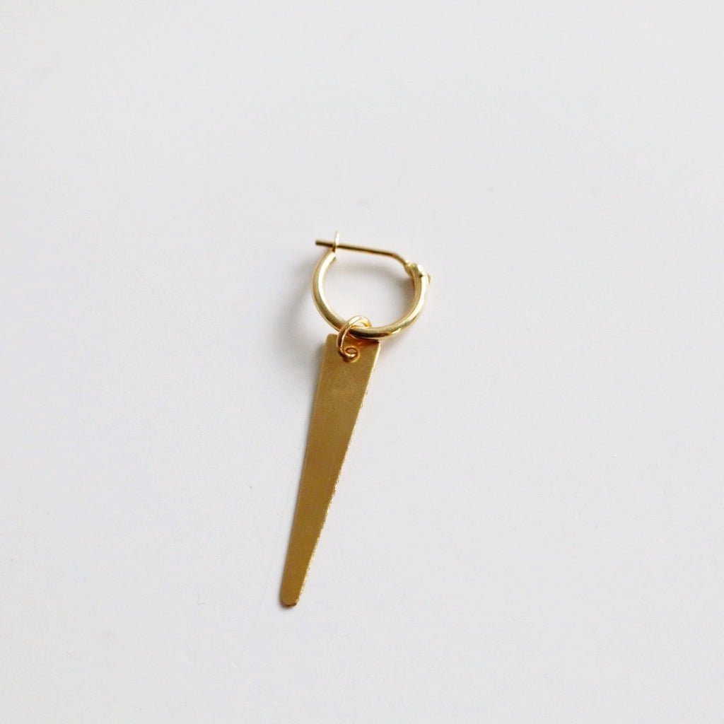 14 Karat Yellow Gold Spike Hoop / SINGLE EARRING / Ready to Ship