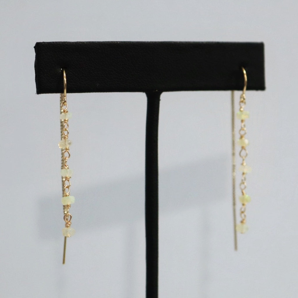 Opal Gemstone Drop Earrings in 14 Karat Gold Fill / READY TO SHIP