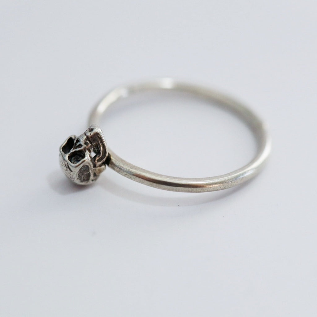 Petite Skull Stacking Ring in  / Sterling Silver or Mixed Metal