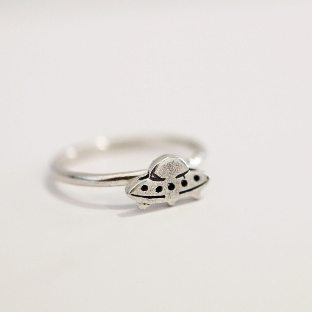 UFO stacking ring in sterling silver