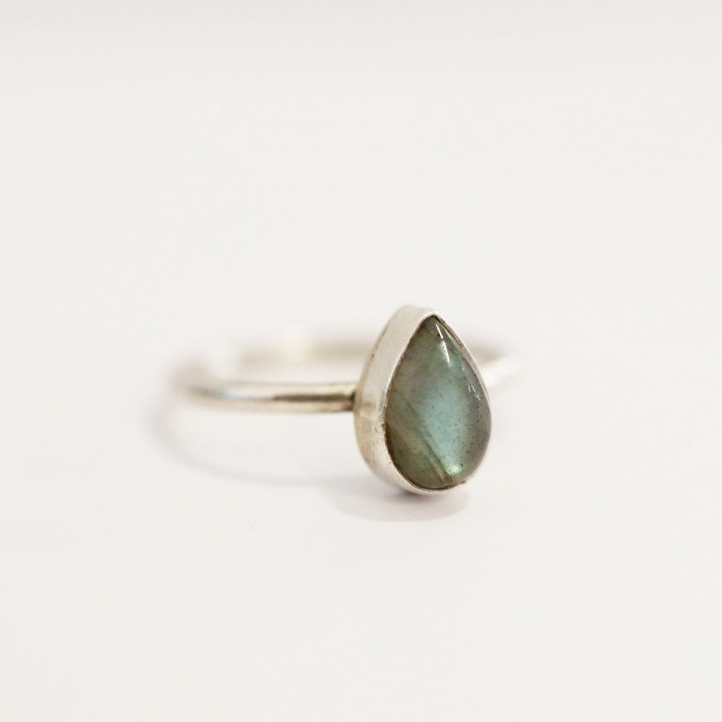 Labradorite Gemstone Stacking Ring in Sterling Silver / Ready to Ship size 7.5