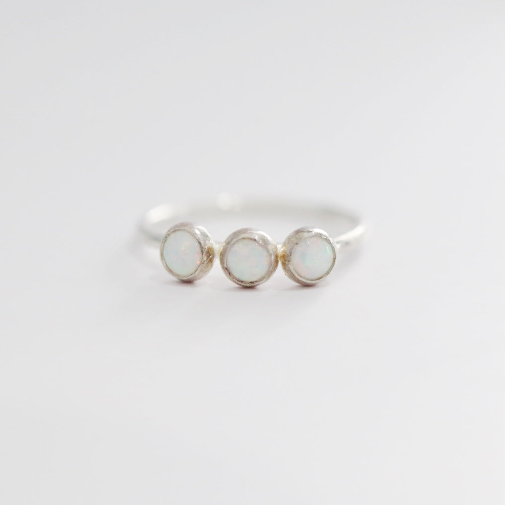 Triple opal gemstone ring