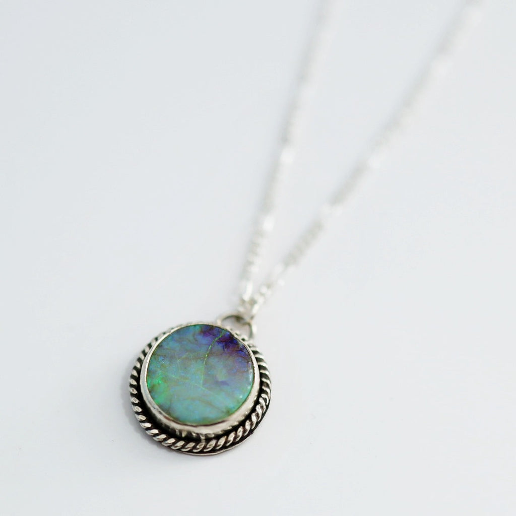 Opal and Sterling Silver Gemstone Necklace / Ready to Ship