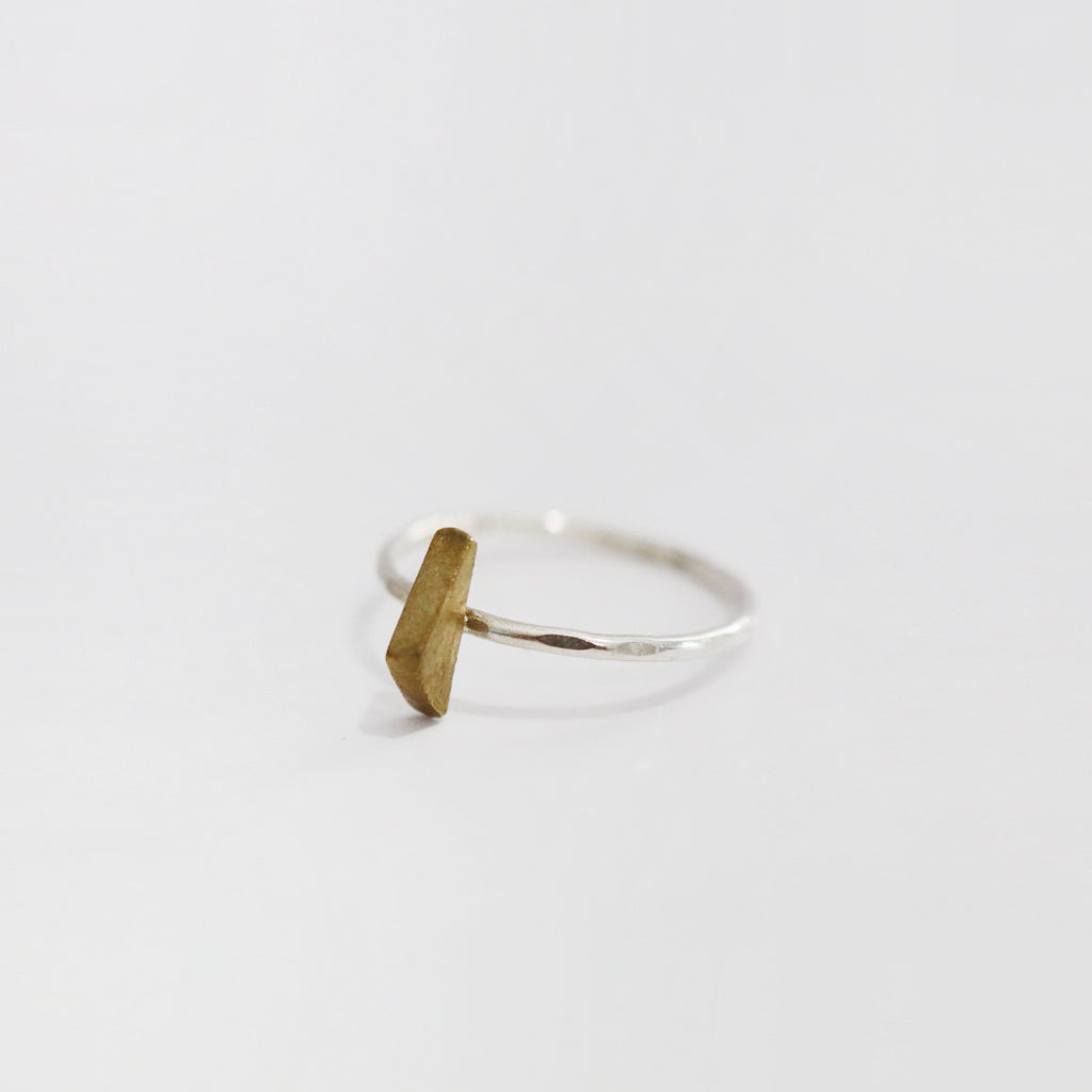 Geometric Mini Angular Triangle Ring - Choose Your Metal
