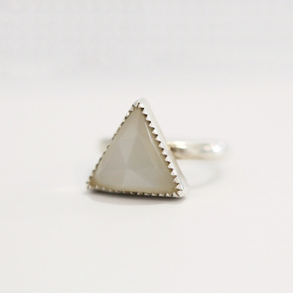 Triangle gemstone statement ring