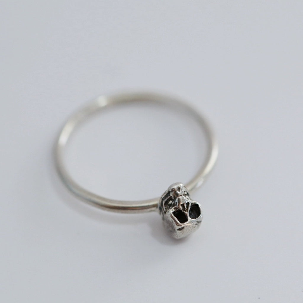 Petite Skull Stacking Ring in  / Sterling Silver or Mixed Metal