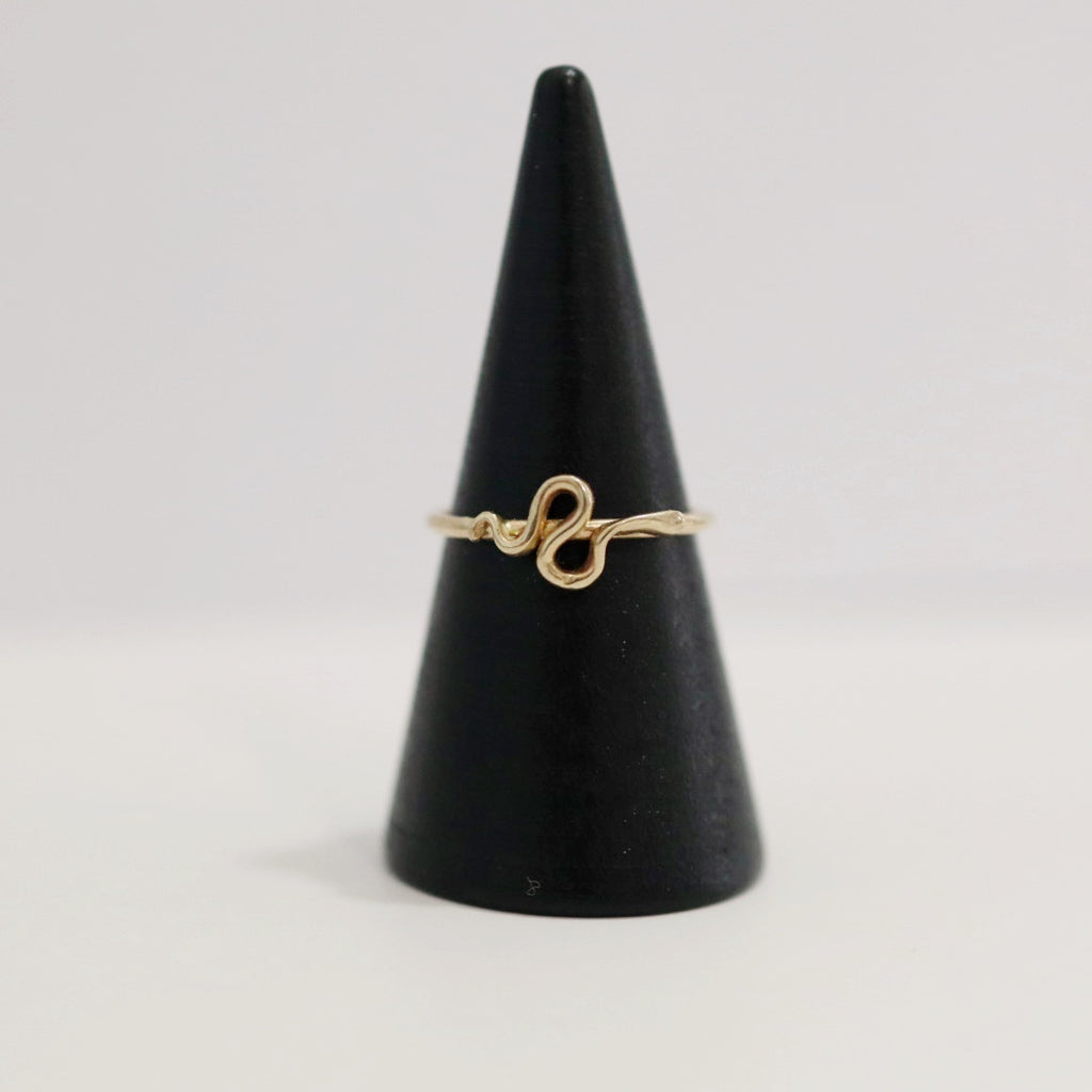 Gold Snake Stacking Ring in 14 Karat Yellow Gold / Ready to Ship / Size 5