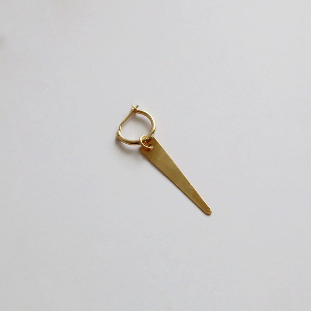 14 Karat Yellow Gold Spike Hoop / SINGLE EARRING / Ready to Ship