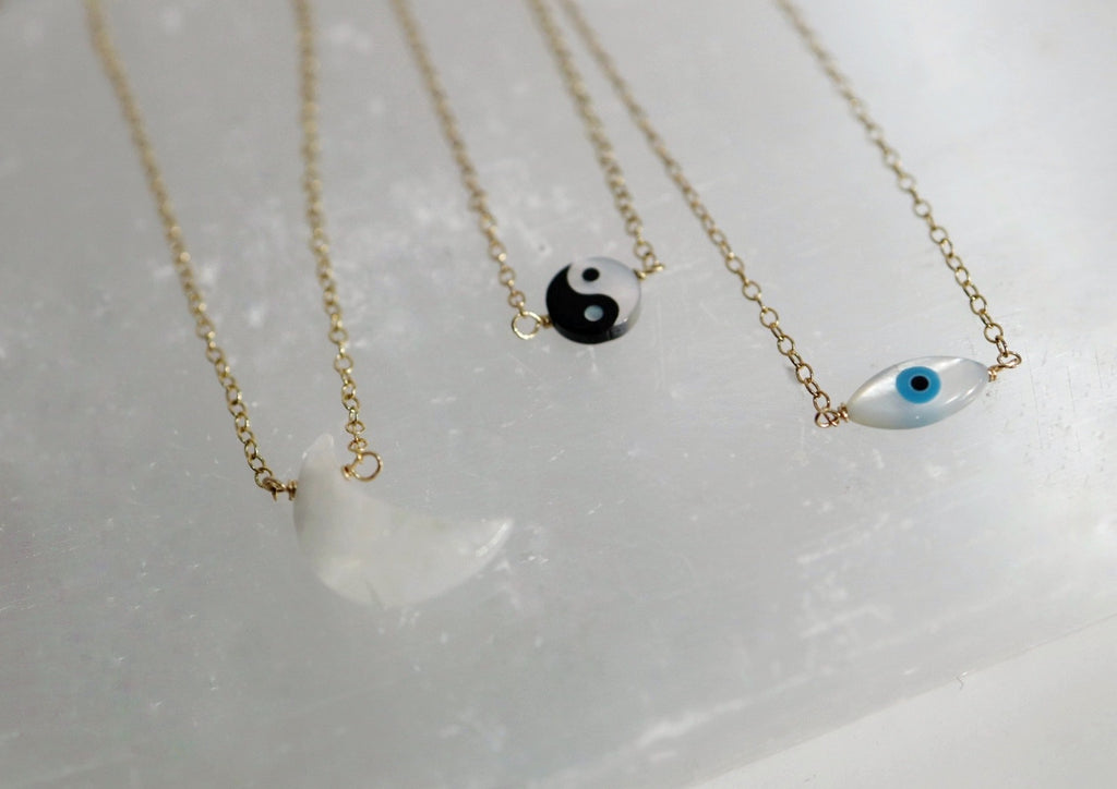 Evil Eye Necklace in 14 Karat Gold Fill / Ready to Ship