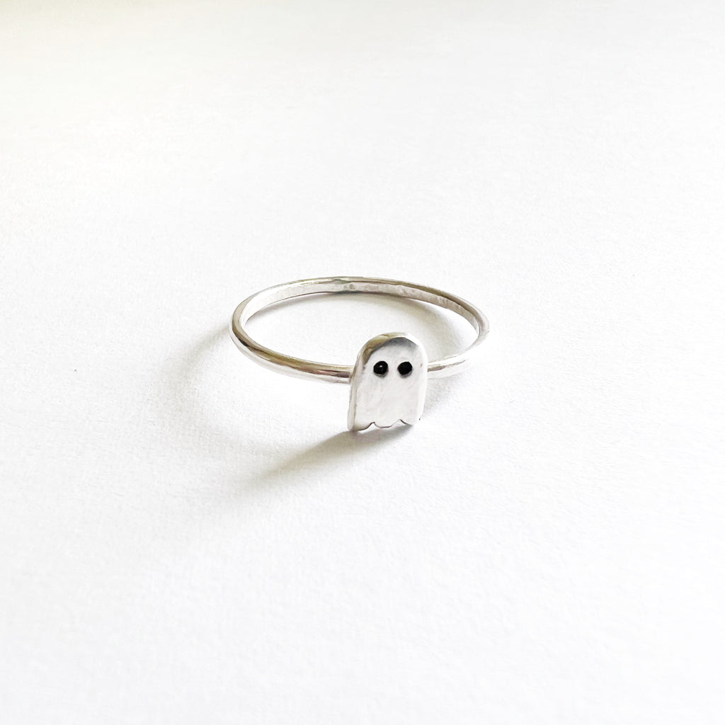 Tiny Ghost Stacking Ring in Sterling Silver