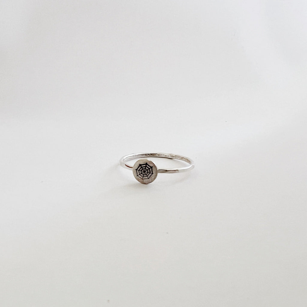 Dainty Spider Web Ring in Sterling Silver
